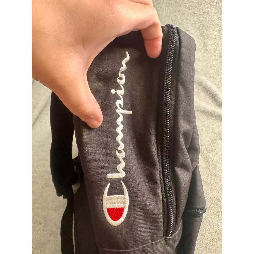 Champion Supercize Backpack Black Big C Logo Canvas School Bookbag Mens Womens